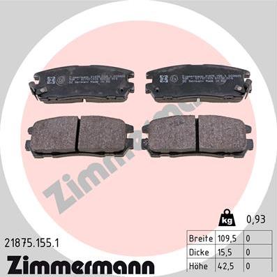 Zimmermann 21875.155.1 - Əyləc altlığı dəsti, əyləc diski www.furqanavto.az