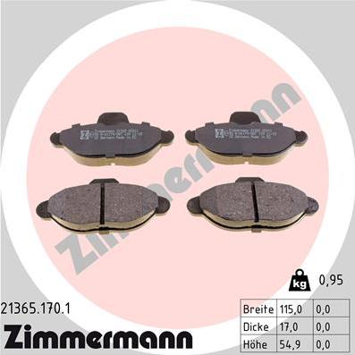 Zimmermann 21365.170.1 - Əyləc altlığı dəsti, əyləc diski www.furqanavto.az