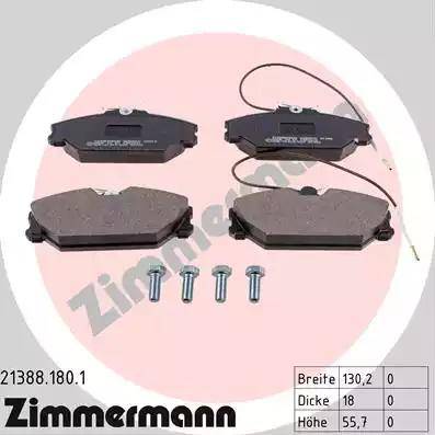 Zimmermann 21388.180.1 - Əyləc altlığı dəsti, əyləc diski furqanavto.az