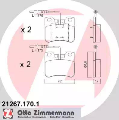 Zimmermann 21267.170.1 - Əyləc altlığı dəsti, əyləc diski furqanavto.az