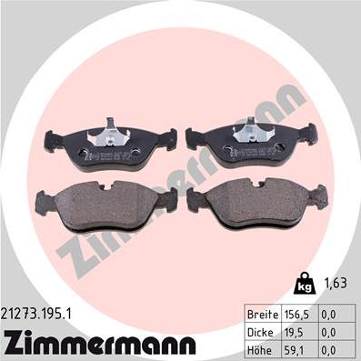 Zimmermann 21273.195.1 - Əyləc altlığı dəsti, əyləc diski furqanavto.az