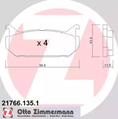 Zimmermann 21766.135.1 - Əyləc altlığı dəsti, əyləc diski furqanavto.az