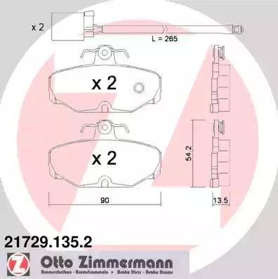 Zimmermann 21729.135.2 - Əyləc altlığı dəsti, əyləc diski furqanavto.az