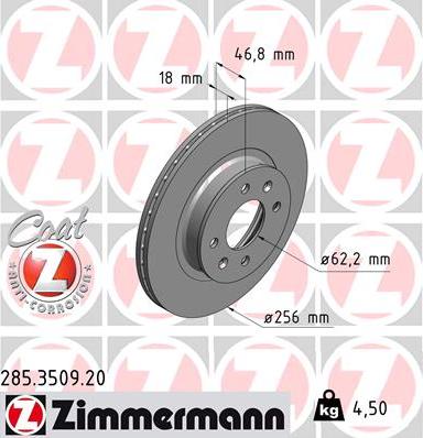 Zimmermann 285.3509.20 - Əyləc Diski furqanavto.az