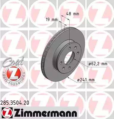 Zimmermann 285.3504.20 - Əyləc Diski furqanavto.az