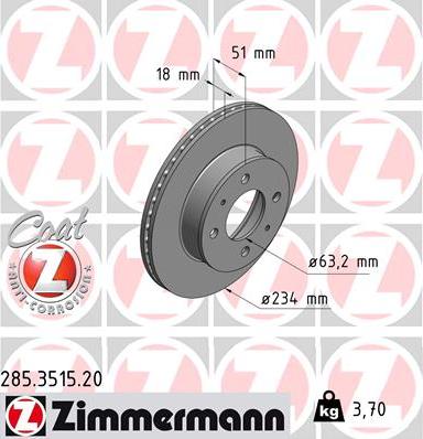 Zimmermann 285.3515.20 - Əyləc Diski furqanavto.az