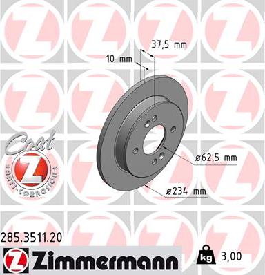 Zimmermann 285.3511.20 - Əyləc Diski furqanavto.az