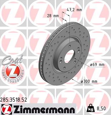 Zimmermann 285.3518.52 - Əyləc Diski furqanavto.az