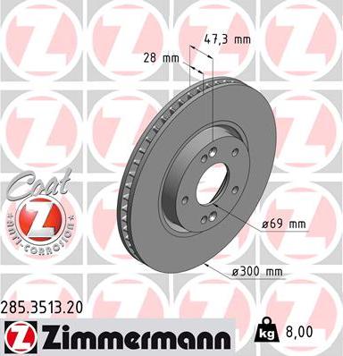 Zimmermann 285.3513.20 - Əyləc Diski furqanavto.az