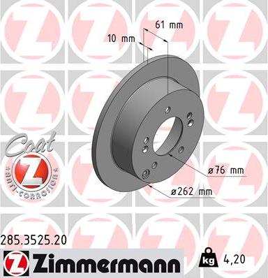 Zimmermann 285.3525.20 - Əyləc Diski furqanavto.az