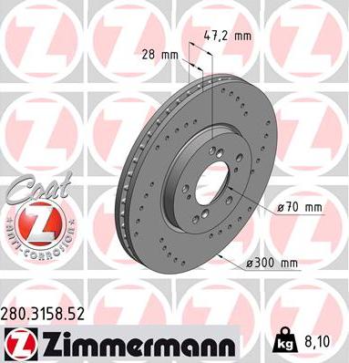 Zimmermann 280.3158.52 - Əyləc Diski furqanavto.az