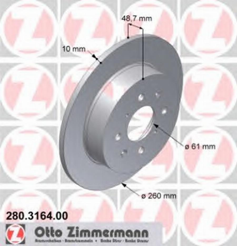 Zimmermann 280 3164 00 - Əyləc Diski furqanavto.az