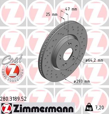 Zimmermann 280.3189.52 - Əyləc Diski furqanavto.az