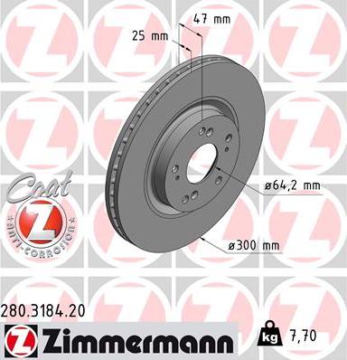 Zimmermann 280.3184.20 - Əyləc Diski furqanavto.az