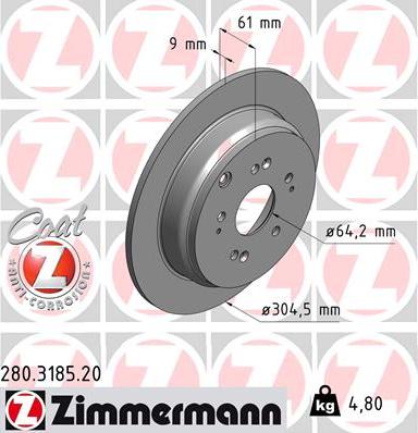 Zimmermann 280.3185.20 - Əyləc Diski furqanavto.az