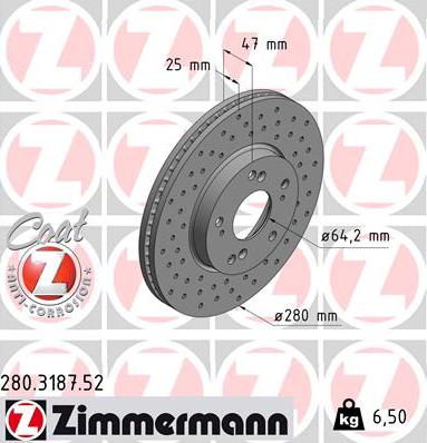 Zimmermann 280.3187.52 - Əyləc Diski furqanavto.az