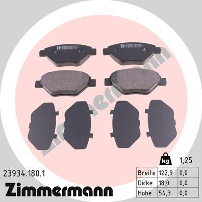 Zimmermann 23934.180.1 - Əyləc altlığı dəsti, əyləc diski furqanavto.az