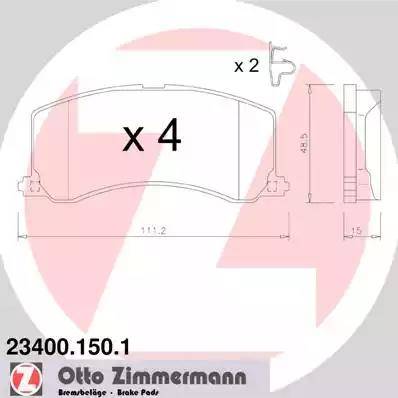 Zimmermann 23400.150.1 - Əyləc altlığı dəsti, əyləc diski furqanavto.az