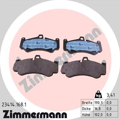 Zimmermann 23414.168.1 - Əyləc altlığı dəsti, əyləc diski furqanavto.az