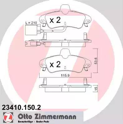 Zimmermann 23410.150.2 - Əyləc altlığı dəsti, əyləc diski www.furqanavto.az