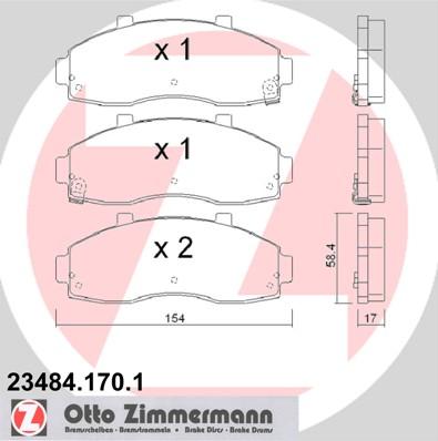 Zimmermann 23484.170.1 - Əyləc altlığı dəsti, əyləc diski furqanavto.az