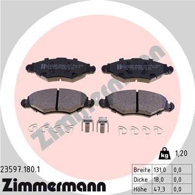 Zimmermann 23597.180.1 - Əyləc altlığı dəsti, əyləc diski furqanavto.az