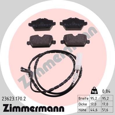 Zimmermann 23623.170.2 - Əyləc altlığı dəsti, əyləc diski furqanavto.az