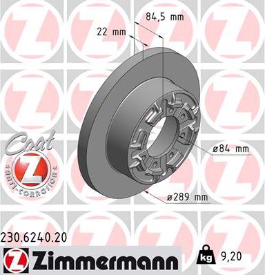 Zimmermann 230.6240.20 - Əyləc Diski furqanavto.az