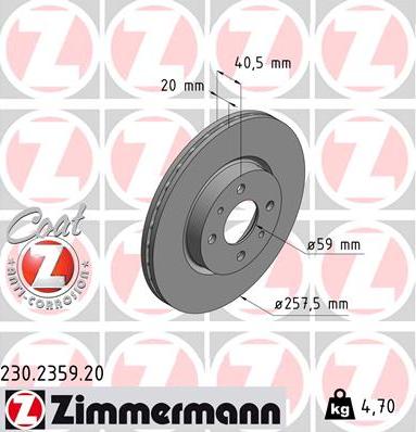 Zimmermann 230.2359.20 - Əyləc Diski furqanavto.az