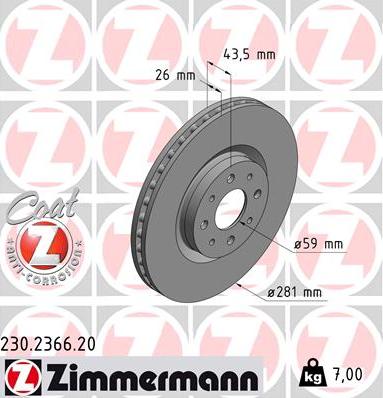 Zimmermann 230.2366.20 - Əyləc Diski furqanavto.az