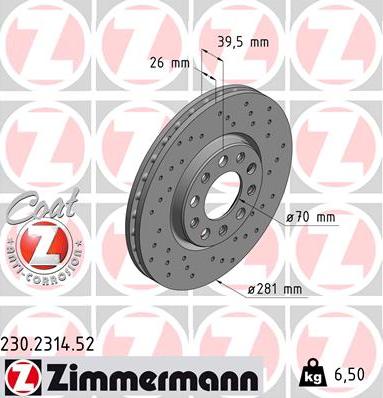 Zimmermann 230.2314.52 - Əyləc Diski furqanavto.az