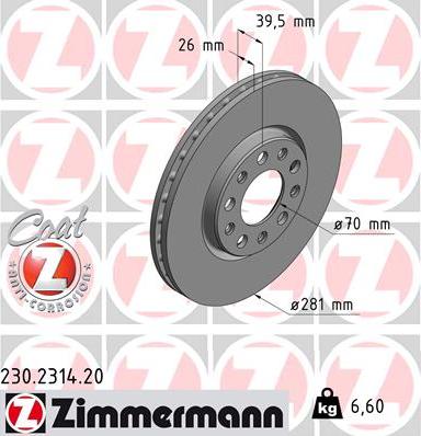 Zimmermann 230.2314.20 - Əyləc Diski furqanavto.az