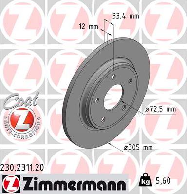 Zimmermann 230.2311.20 - Əyləc Diski furqanavto.az