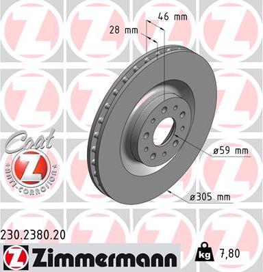 Zimmermann 230.2380.20 - Əyləc Diski furqanavto.az