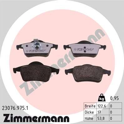 Zimmermann 23076.975.1 - Əyləc altlığı dəsti, əyləc diski furqanavto.az