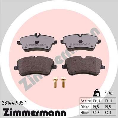 Zimmermann 23144.995.1 - Əyləc altlığı dəsti, əyləc diski furqanavto.az