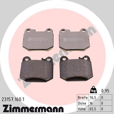 Zimmermann 23157.160.1 - Əyləc altlığı dəsti, əyləc diski furqanavto.az