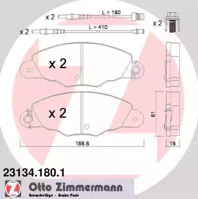 Zimmermann 23134.180.1 - Əyləc altlığı dəsti, əyləc diski furqanavto.az