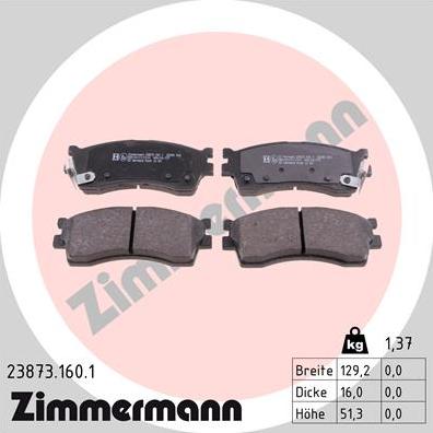 Zimmermann 23873.160.1 - Əyləc altlığı dəsti, əyləc diski furqanavto.az