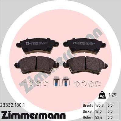 Zimmermann 23332.180.1 - Əyləc altlığı dəsti, əyləc diski furqanavto.az