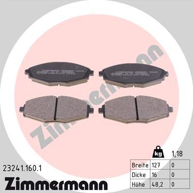 Zimmermann 23241.160.1 - Əyləc altlığı dəsti, əyləc diski furqanavto.az