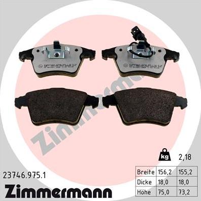 Zimmermann 23746.975.1 - Əyləc altlığı dəsti, əyləc diski furqanavto.az