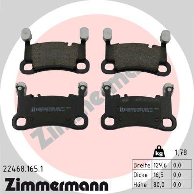 Zimmermann 22468.165.1 - Əyləc altlığı dəsti, əyləc diski furqanavto.az