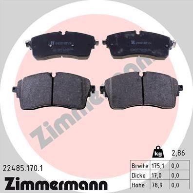 Zimmermann 22485.170.1 - Əyləc altlığı dəsti, əyləc diski furqanavto.az