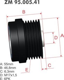 ZM ZM 95.005.41 - Kasnak, alternator, sərbəst dönərli mufta furqanavto.az