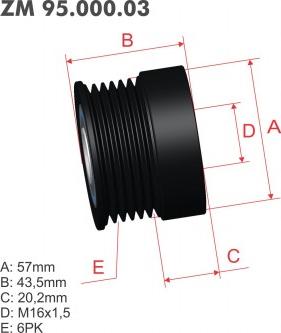 ZM ZM 95.000.03 - Kasnak, alternator, sərbəst dönərli mufta furqanavto.az