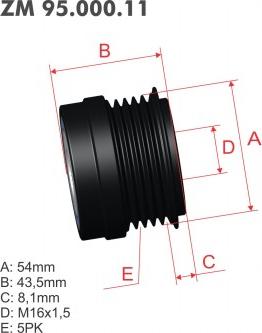 ZM ZM 95.000.11 - Kasnak, alternator, sərbəst dönərli mufta furqanavto.az