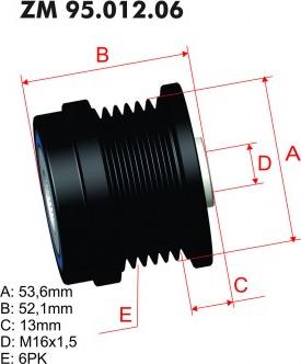 ZM ZM 95.012.06 - Kasnak, alternator, sərbəst dönərli mufta furqanavto.az