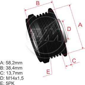 ZM ZM 96.005.06 - Kasnak, alternator, sərbəst dönərli mufta furqanavto.az