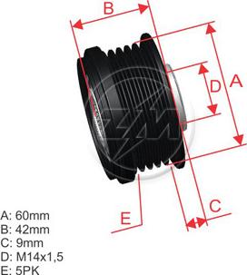 ZM ZM 96.005.19 - Kasnak, alternator, sərbəst dönərli mufta furqanavto.az